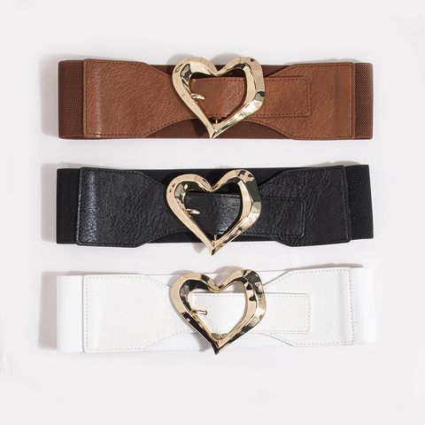Elegant Heart Shape Pu Leather Women's Leather Belts