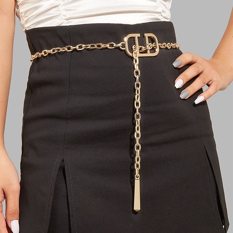 Streetwear Geometric Metal Plating Women's Chain Belts