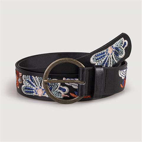 Bohemian Flower Pu Leather Alloy Women's Leather Belts
