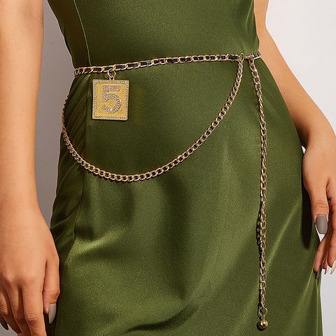 Streetwear Number Metal Plating Women's Chain Belts