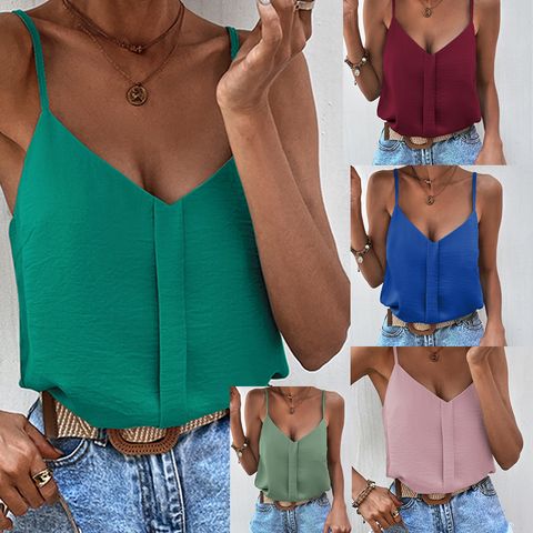 Women's Vest Tank Tops Vacation Sexy Simple Style Solid Color