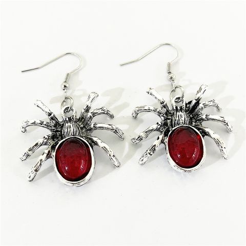 1 Pair Punk Animal Spider Plating Artificial Crystal Alloy Drop Earrings