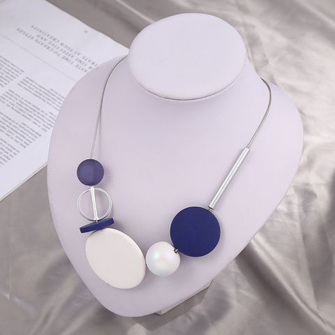 Vacation Simple Style Round Plastic Resin Wholesale Sweater Chain