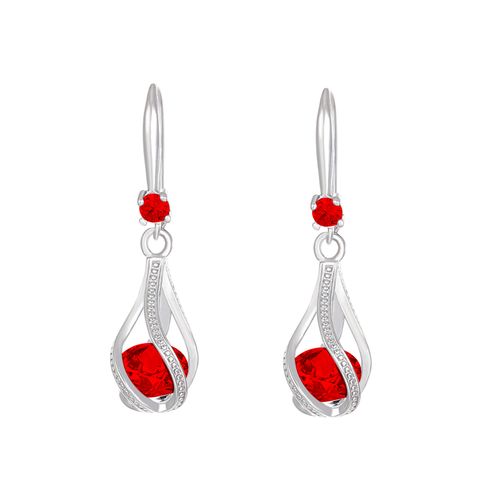 1 Pair Modern Style Water Droplets Inlay Alloy Zircon Silver Plated Dangling Earrings