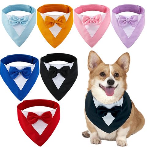 Nuevo Traje Para Mascotas Triangular Bowknot Saliva Toalla Ropa Para Mascotas
