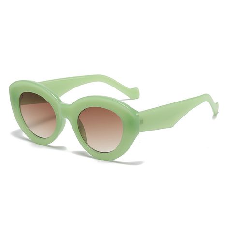 Simple Style Color Block Ac Cat Eye Patchwork Full Frame Women's Sunglasses