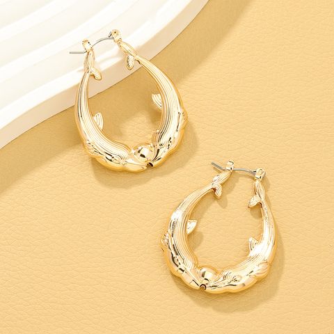 1 Pair Lady Dolphin Alloy Earrings