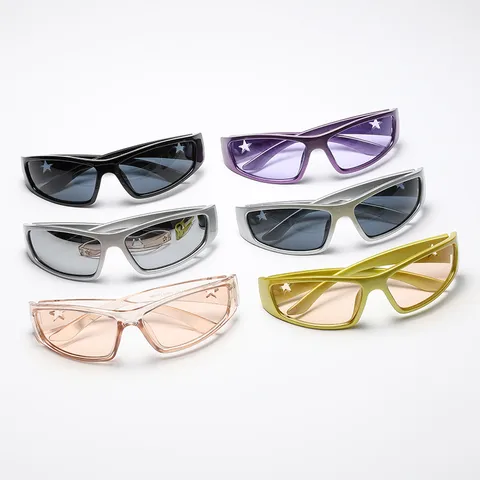 Hip-hop Streetwear Geometric Pc Cat Eye Full Frame Sports Sunglasses