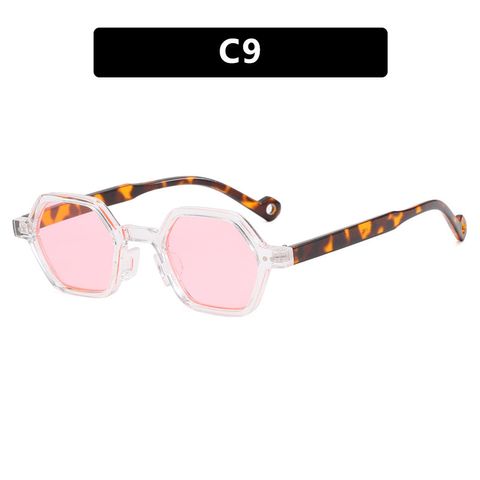 Streetwear Solid Color Ac Polygon Full Frame Women's Sunglasses