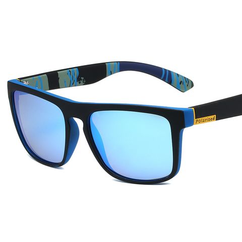 Simple Style Sports Geometric Pc Polarized Light Square Full Frame Men's Sunglasses
