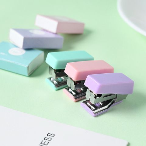 Simple Macaron Color Office Stapler Set