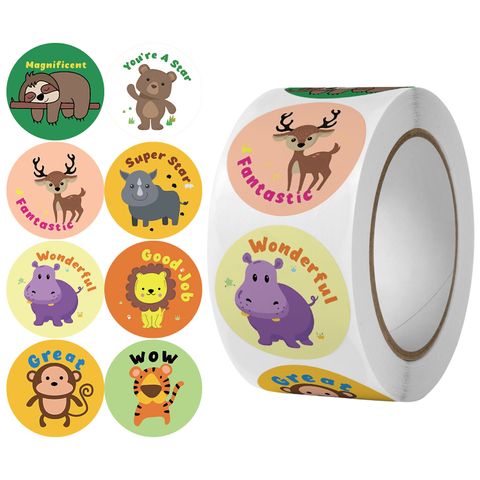 500 Stickers/roll Stickers Reward Encouraging Stickers Children Inspirational Kindergarten Primary School Little Red Flower Cute Animal Labels