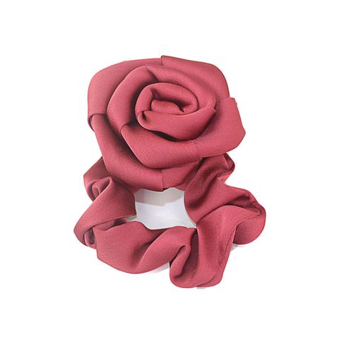 Fashion Rose Solid Color Cloth Hair Tie