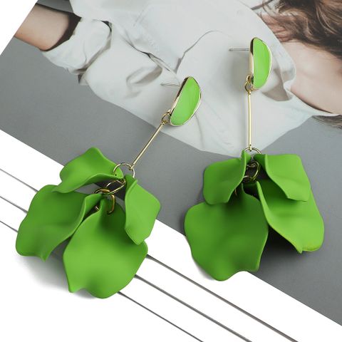 1 Pair Fashion Flower Plating Arylic Drop Earrings