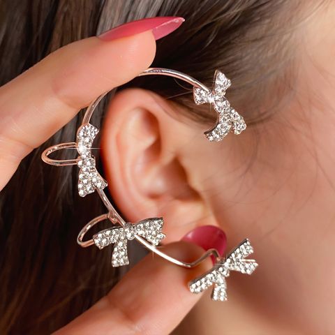 Fashion Star Butterfly Snowflake Copper Rhinestones Ear Clips 1 Piece