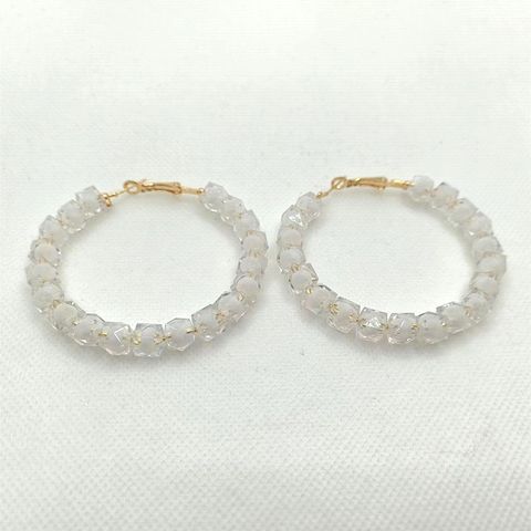 1 Pair Vacation Round Arylic Hoop Earrings