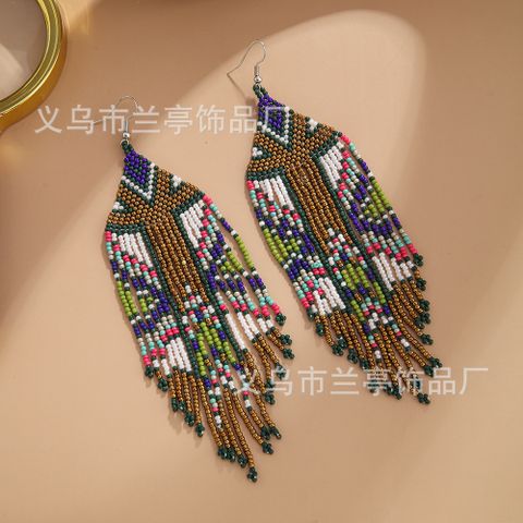 1 Pair Bohemian Geometric Glass Drop Earrings