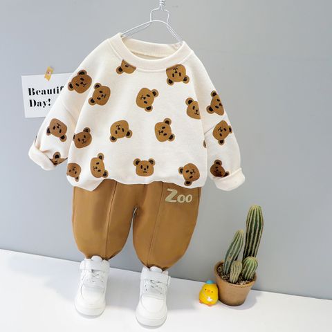 Casual Rabbit Letter Duck Cotton Boys Clothing Sets