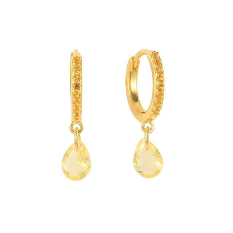 Fashion Water Droplets Brass Inlay Zircon Dangling Earrings 1 Pair