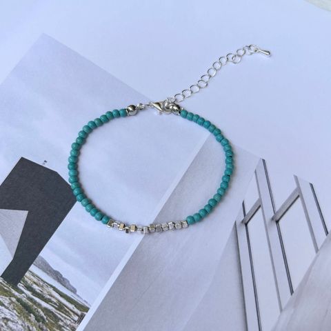 Ig Style Geometric Turquoise Beaded Women's Rings Bracelets Necklace