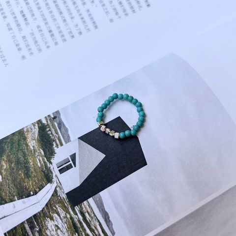 Ig Style Geometric Turquoise Beaded Women's Rings Bracelets Necklace