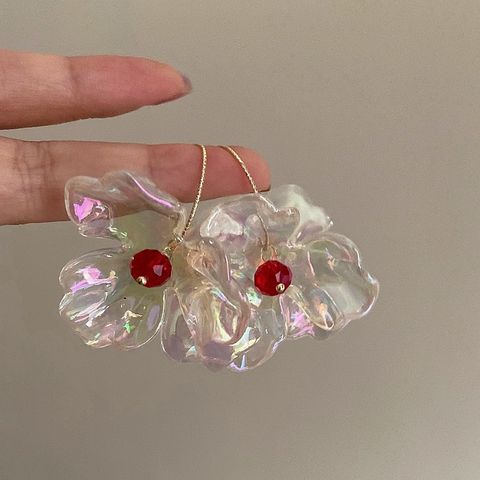 1 Pair Elegant Lady Flower Arylic Drop Earrings