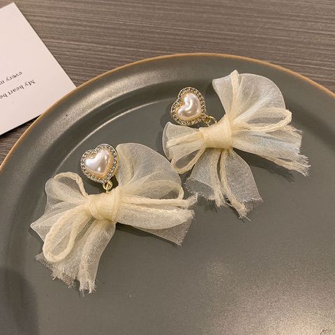 1 Pair Sweet Flower Tassel Plating Alloy Drop Earrings