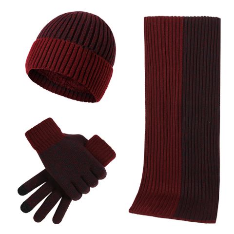 Unisex Simple Style Lattice Wool Cap