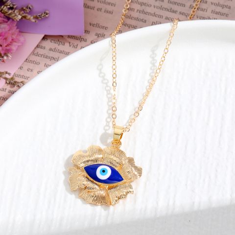 Ethnic Style Devil's Eye Zircon Alloy Wholesale Pendant Necklace