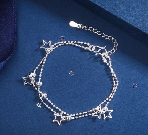 Wholesale Jewelry Elegant Four Leaf Clover Star Heart Shape Silver Plated Plating Bracelets