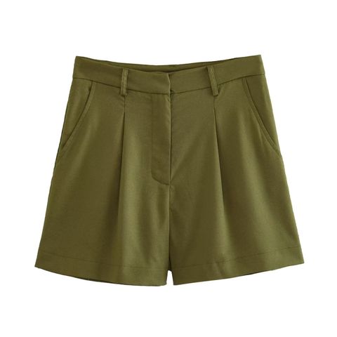 Women's Casual Solid Color Polyester Pocket Shorts Sets