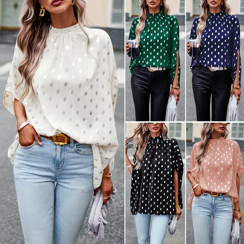 Women's Blouse Half Sleeve Blouses Casual Polka Dots