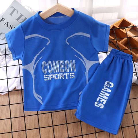 Sports Letter Polyester Boys Clothing Sets