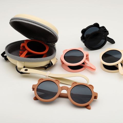 Cute Simple Style Geometric Ac Round Frame Full Frame Kids Sunglasses