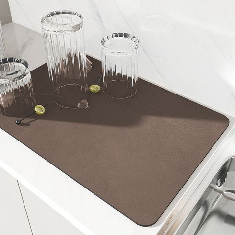 Simple Style Solid Color Diatomaceous Earth Placemat