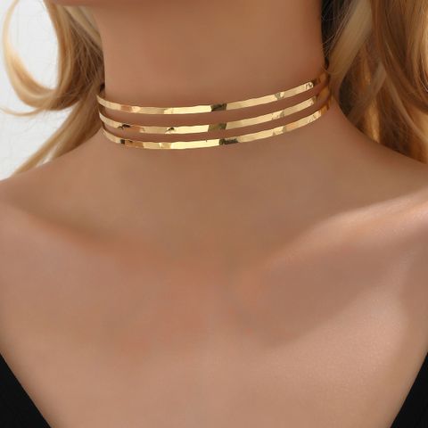 Wholesale Jewelry Simple Style Lines Iron Hollow Out Choker