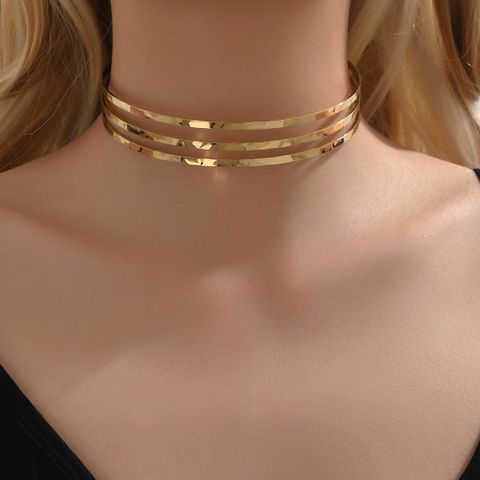 Wholesale Jewelry Simple Style Lines Iron Hollow Out Choker