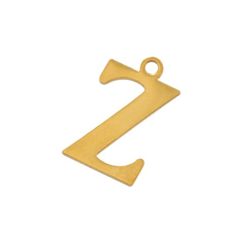 1 Piece Stainless Steel 18K Gold Plated Letter