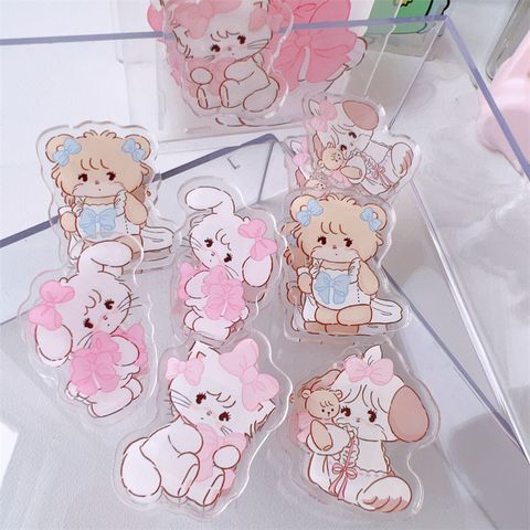 Cute  Acrylic Double-sided Pp Clip Good-looking Big Cat Family Hand Folder