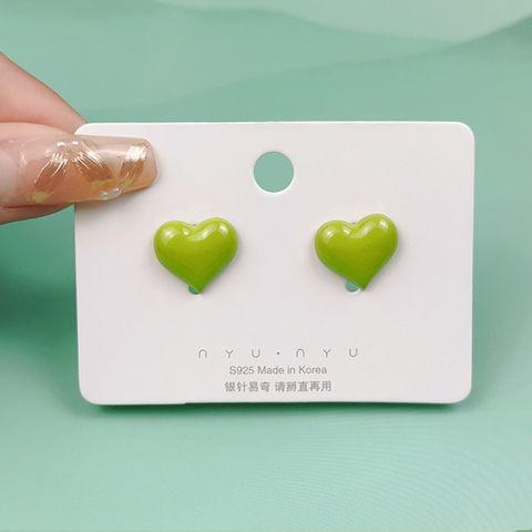 1 Pair Cute Heart Shape Flower Bow Knot Plating Inlay Alloy Artificial Gemstones Drop Earrings Ear Studs