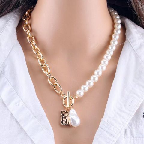 Lady Pearl Alloy Wholesale Pendant Necklace