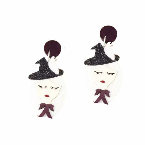 1 Pair Exaggerated Cartoon Character Patchwork Arylic Drop Earrings