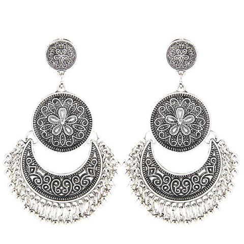 1 Pair Retro Ethnic Style Geometric Plating Alloy Drop Earrings