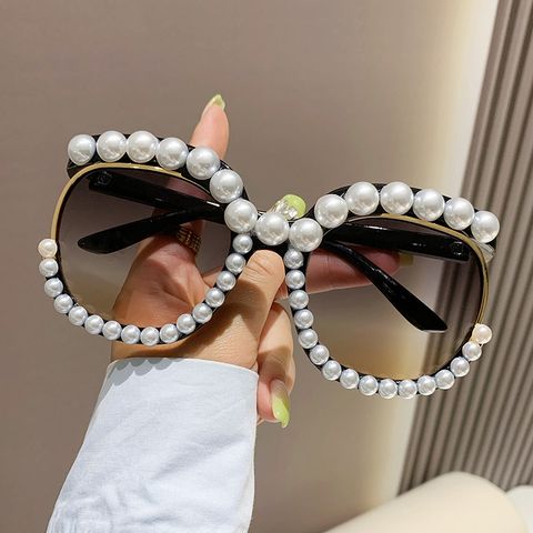 Elegant Basic Solid Color Pc Oval Frame Full Frame Women's Sunglasses