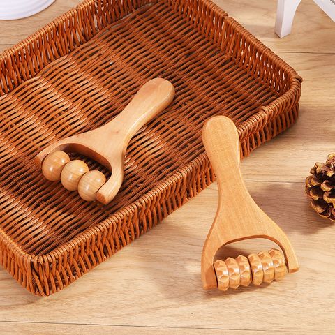 Leisure Portable Two-wheel Three-wheel Wooden Roller Massager Wholesale