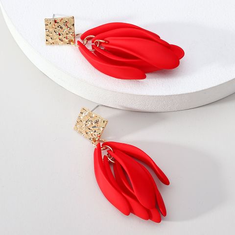 1 Pair Elegant Cute Romantic Petal Tassel Zinc Alloy Drop Earrings
