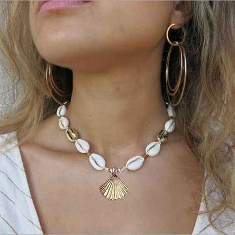 Ig Style Beach Shell Alloy Wholesale Necklace