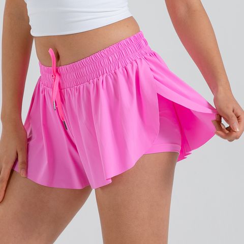 Women's Sports Solid Color Chemical Fiber Blending Nylon Active Bottoms Culottes