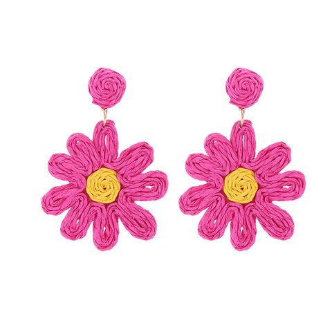 1 Pair Bohemian Flower Mixed Materials Drop Earrings