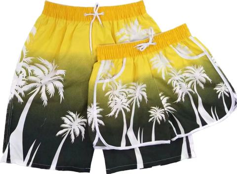 Men's Beach Sports Ditsy Floral Star Shorts Straight Pants
